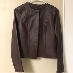 ESCADA — dark Burgundy/Berry leather Jacket